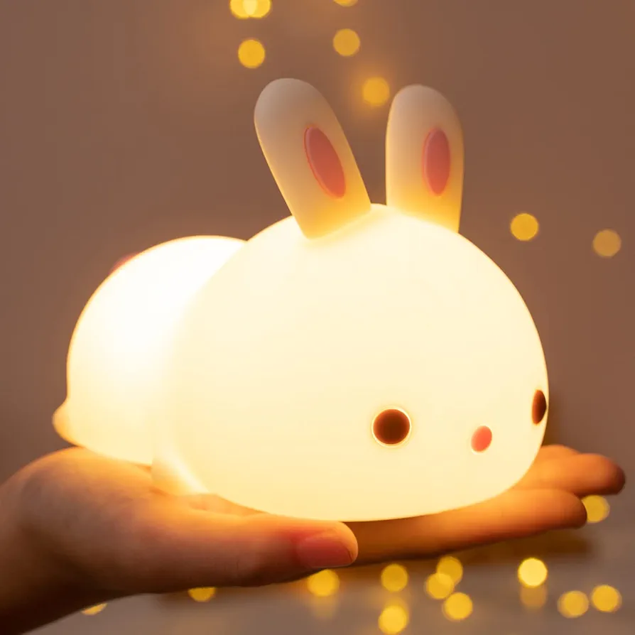 One Fire Night Light for Kids Bunny Cute Lamp,16 Colors Cute Night Light Kids Night Light,Rechargeable Baby Night Light Toddler Night Light for Bedroom,Kids Lamp Kawaii Room Decor Cute Gifts For Women