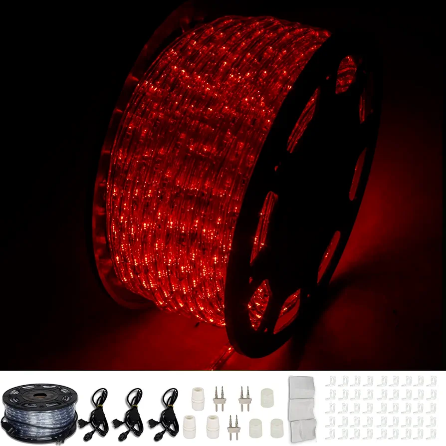 LED Rope Lights Outdoor Waterproof, 150FT Led Lights for Bedroom Room Home Decor Party and Festival Red