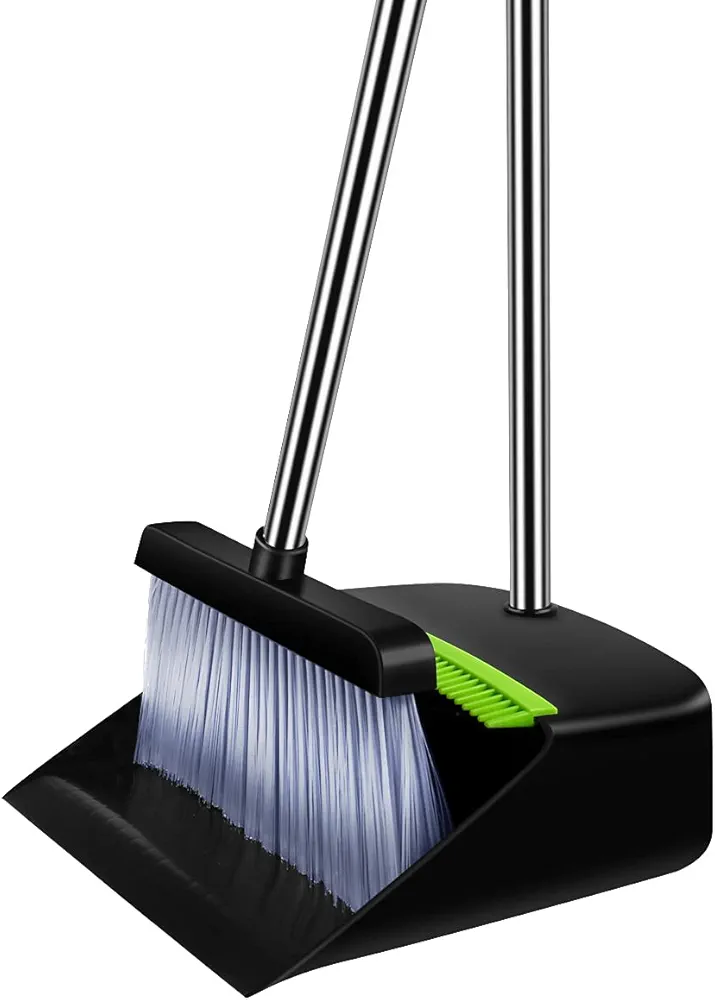 FlyBanboo Broom and Dustpan, Dustpan and Broom Set, Long Handle Broom Set Can be Used in Home Kitchen Room Office Lobby Broom Combo