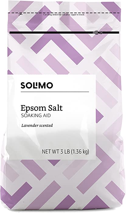 Amazon Brand - Solimo Epsom Salt Soaking Aid, Lavender Scented, 3 Pound