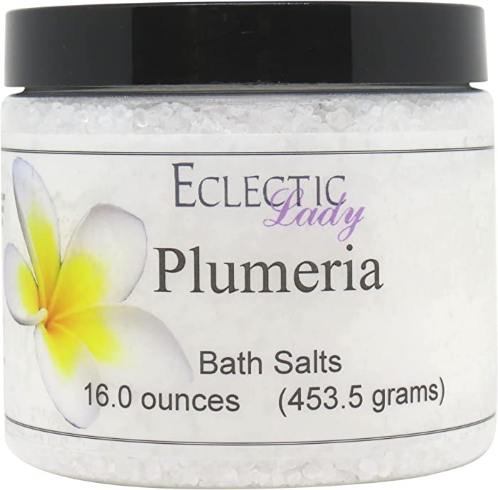 Plumeria Bath Salts by Eclectic Lady, 16 ounces