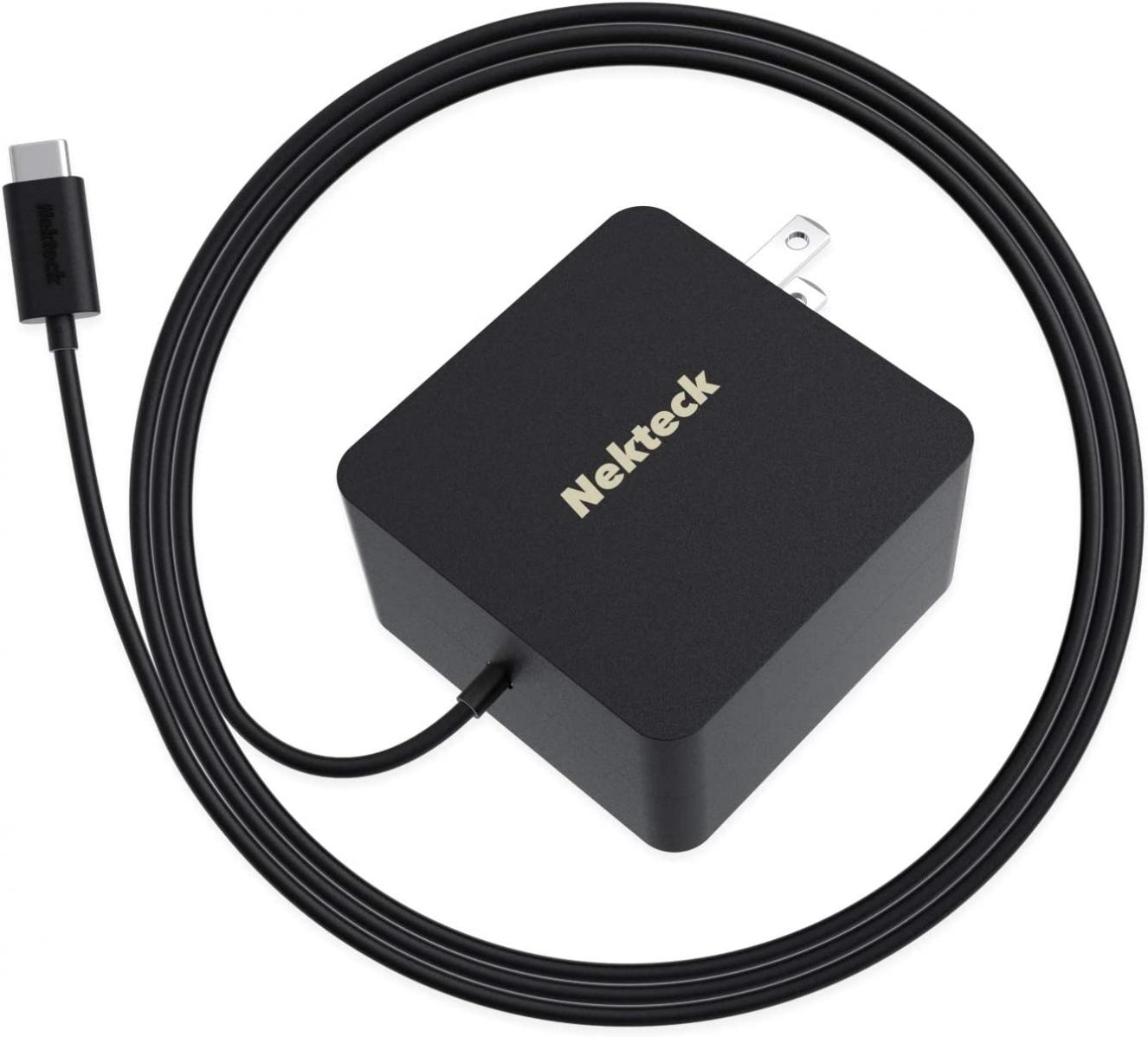 Nekteck 45W USB C Wall Charger with Power Delivery, Laptop Fast Charging Adapter Built-in 6ft Type C Cable Compatible with MacBook, Dell XPS, Surface Go, Pixel, Galaxy(NOT Ideal for Note10/S10/10+PPS