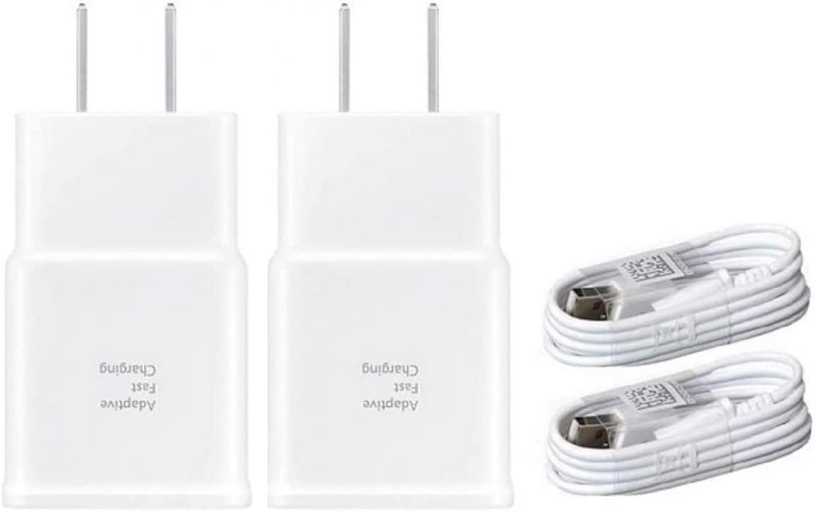 Samsung Adaptive Fast Charger Kit,LaoFas 2 Pack Fast Charging Adapter Travel Charger + (2) Micro USB Data Cables-Wall Charger for Samsung Galaxy S7/S7 Edge/S6/Note5/4 /S3 (White)