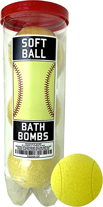 Softball Bath Bombs - 3 Pack - Softball Gifts - Luxury Scented Bath Bomb Fizzies - Great Gift for Softball Players, Teammates, Team Gifts, Opponents, Male or Female Coaches, Softball Clubs and