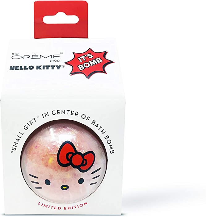 The Crème Shop Korean Beauty Skincare Essential Oil Spa Fizzies, Smooth Silky Skin, Center Limited Edition Toys Gift Inside - The Crème Shop x Sanrio"It’s Bomb" Bath Bomb (Hello Kitty)