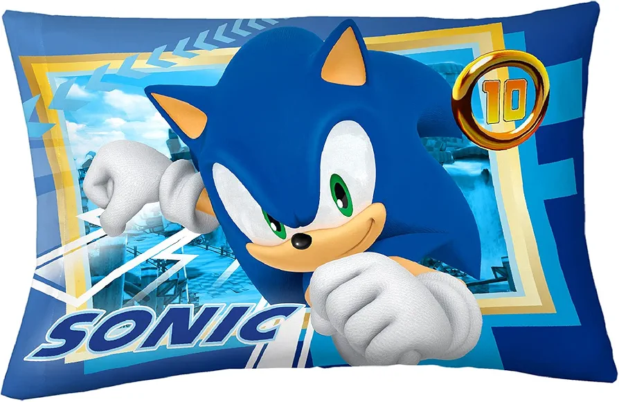 Franco Kids Bedding Super Soft Microfiber Reversible Pillowcase, 20 in x 30 in, Sonic The Hedgehog