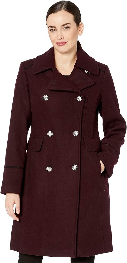 Vince Camuto Women's Double-Breasted Long Wool Coat