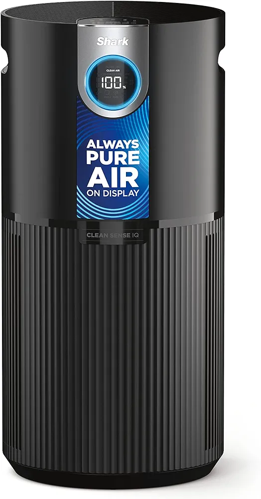 Shark AP1000 Clean Sense Air Purifier MAX, Allergies, HEPA Filter, 1100 Sq Ft, XL Room, Living Room, Whole Home, Captures 99.98% of Particles, Pollutants, Dust, Smoke, Allergens & Smells, Grey