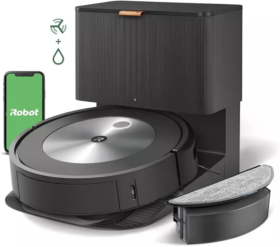 iRobot Roomba Combo j+ Series Self-Emptying Robot Vacuum, Clean by Room with Smart Mapping, Avoids Obstacles, Empties Itself for 60 Days, Works with Alexa, Mop Identifies, with MTC Microfiber Cloth