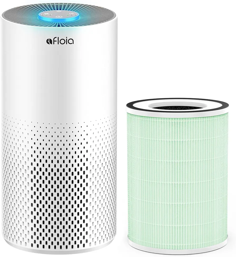 Afloia Air Purifiers for Home Bedroom Large Room Up to 1076 Ft², Kilo White, Afloia Toxin Remover Filter for Kilo, 1 Pack