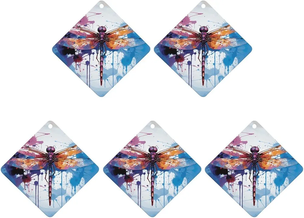 5 Pcs Car Air Fresheners Hanging Air Freshener Colorful Abstract Dragonfly Hanging Scented Cards Fragrance Scented Cards for Car Car Aromatherapy Tablets for Car