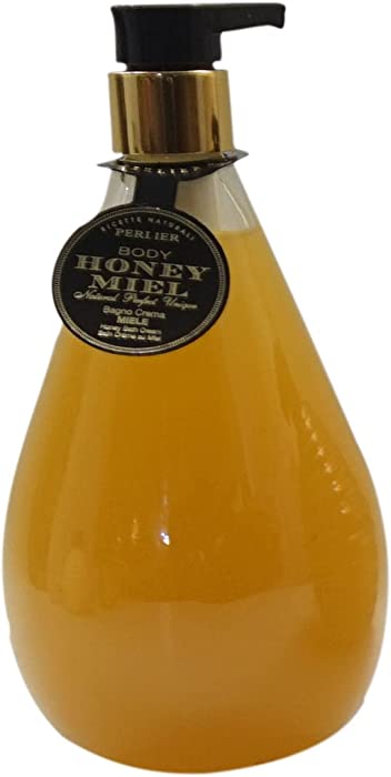 Perlier:"Honey Miel" Bath and Shower Cream with Honey 16.9 Fluid Ounces (500ml) Bottle [ Italian Import ]