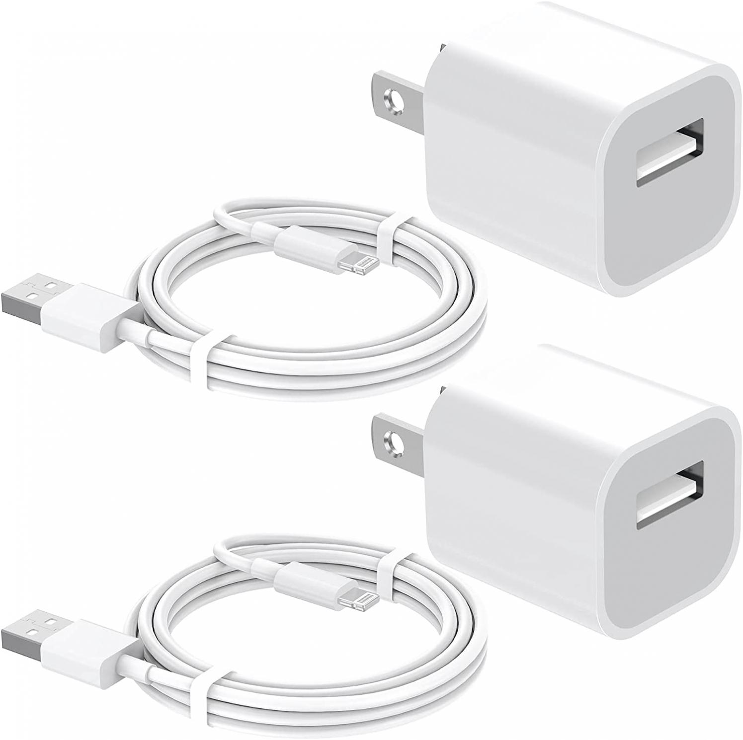 (Apple MFi Certified) iPhone Charger, tiavalmax Lightning Cable 2Pack 3.3FT Fast Charging Data Sync Cords with 2Pack USB Wall Charger Travel Plug Adapter for iPhone 13 12 11 XS XR XS X 8 7 6 SE 5 iPad