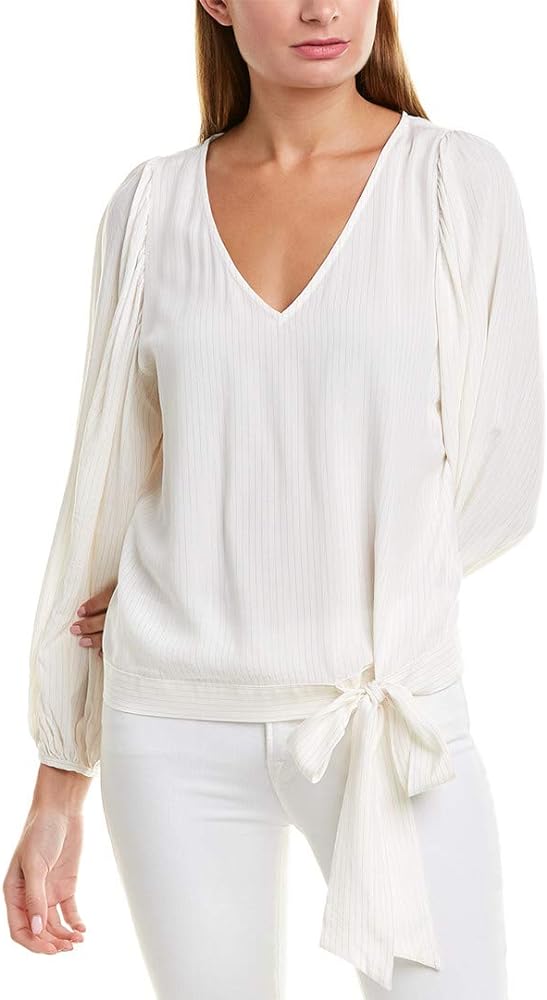 Vince Camuto Striped Tie-Hem Blouson Top