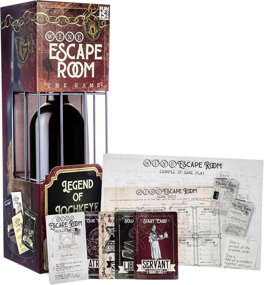 Boxer Gifts Wine Escape Room Game - Unlock The Cage to Receive Bottle | Fun Brain Teaser Puzzle Box for Adults | Unusual Wine Gifts for Women & Men