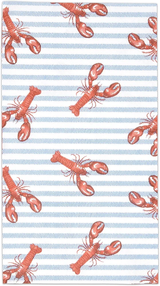 100 Lobster Guest Napkins 3 Ply Disposable Paper Tropical Craw Fish Crab Beach Dinner Hand Napkin for Bathroom Powder Room Wedding Anniversary Holiday Birthday Party Coastal Nautical Decorative Towels