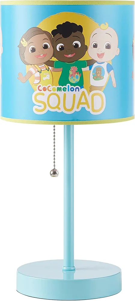 Idea Nuova Cocomelon Stick Table Lamp for Kids with Pull Chain