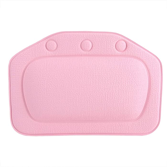 Bath Pillow Spa Pillow Bathtub Head Rest Non Slip Support for Head Neck Back Shoulder Waterproof Home Bathtub Pillow (pink)