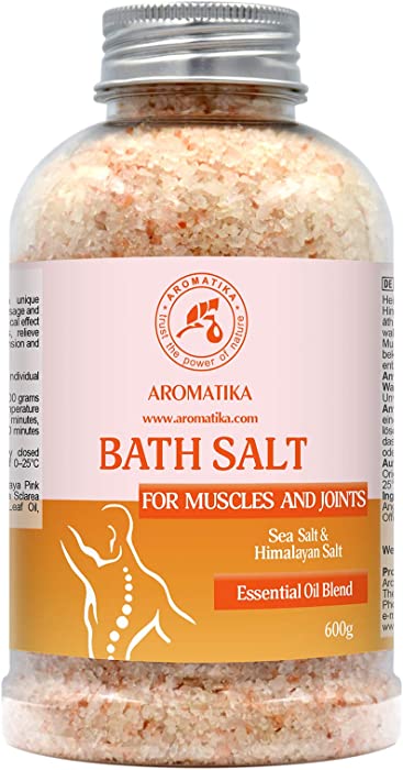 Joint & Muscle Bath Sea Salts 21.16 oz - w/Essential Oils Lavender & Sage & Rosemary - Natural Bath Sea Salts - Soothes Aching Tired Muscles - Detoxifies - Best for Bath - Relaxation - Body Care