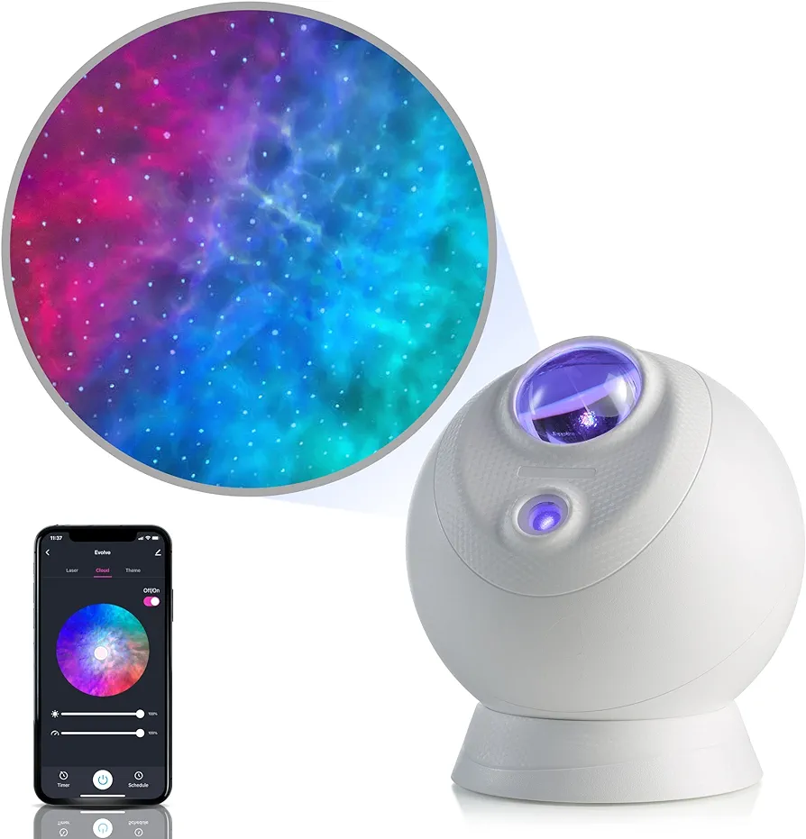 BlissLights Sky Lite Evolve - Star Projector, Galaxy Projector, LED Nebula Lighting, WiFi App, for Meditation, Relaxation, Gaming Room, Home Theater, and Bedroom Night Light Gift (Blue Stars)