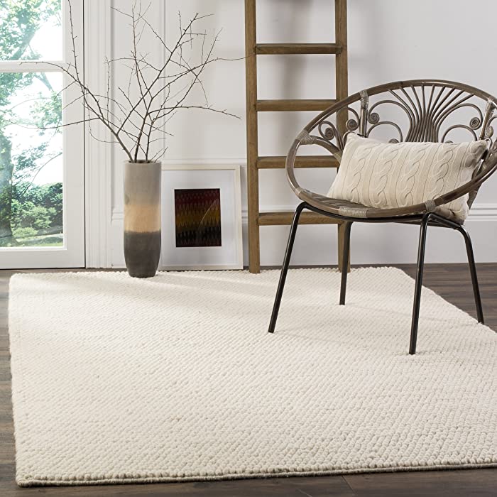 SAFAVIEH Natura Collection 10' x 14' Ivory NAT620A Handmade Premium Wool Area Rug