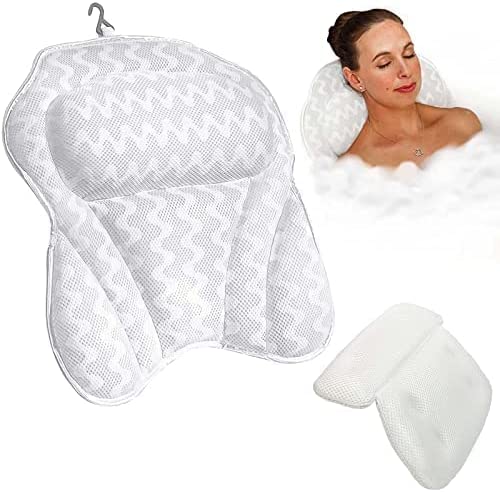 Bath Haven Bath Pillow Bathtub Pillow Back Neck Support Pillow, Spa Cushion for Tub, Relaxing Headrest Bath Pillow, Portable Washable Bathtub Accessories