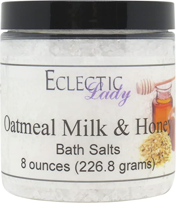 Oatmeal Milk And Honey Bath Salts by Eclectic Lady, 8 ounces