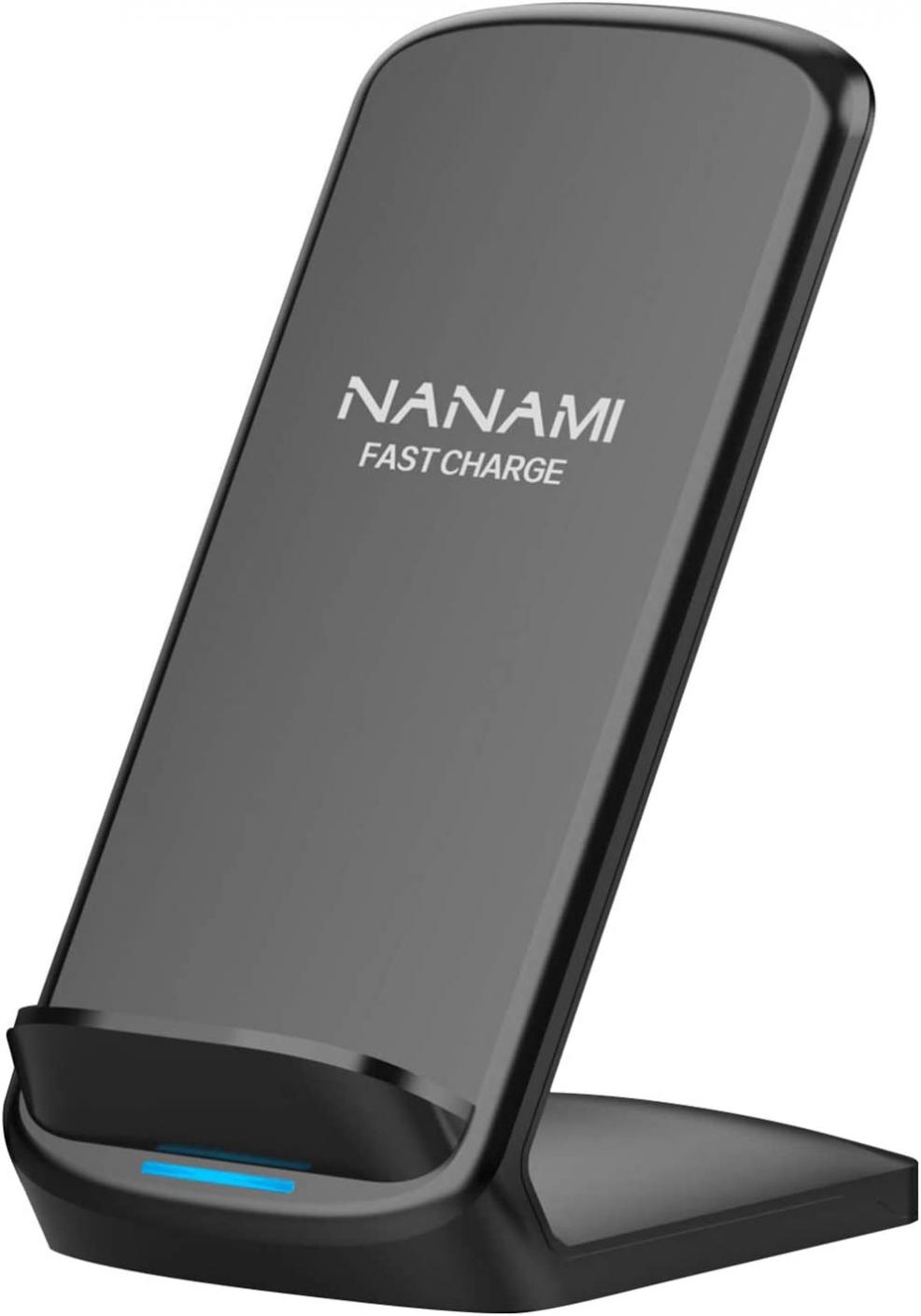 NANAMI Upgraded Fast Wireless Charger,Qi-Certified Wireless Charging Stand Compatible Samsung Galaxy S22/S21/S20/S10/S9 S8/Note 20 Ultra/10/9 & Qi Phone Charger for iPhone 14/13/12/SE/11/XR/XS/X/8