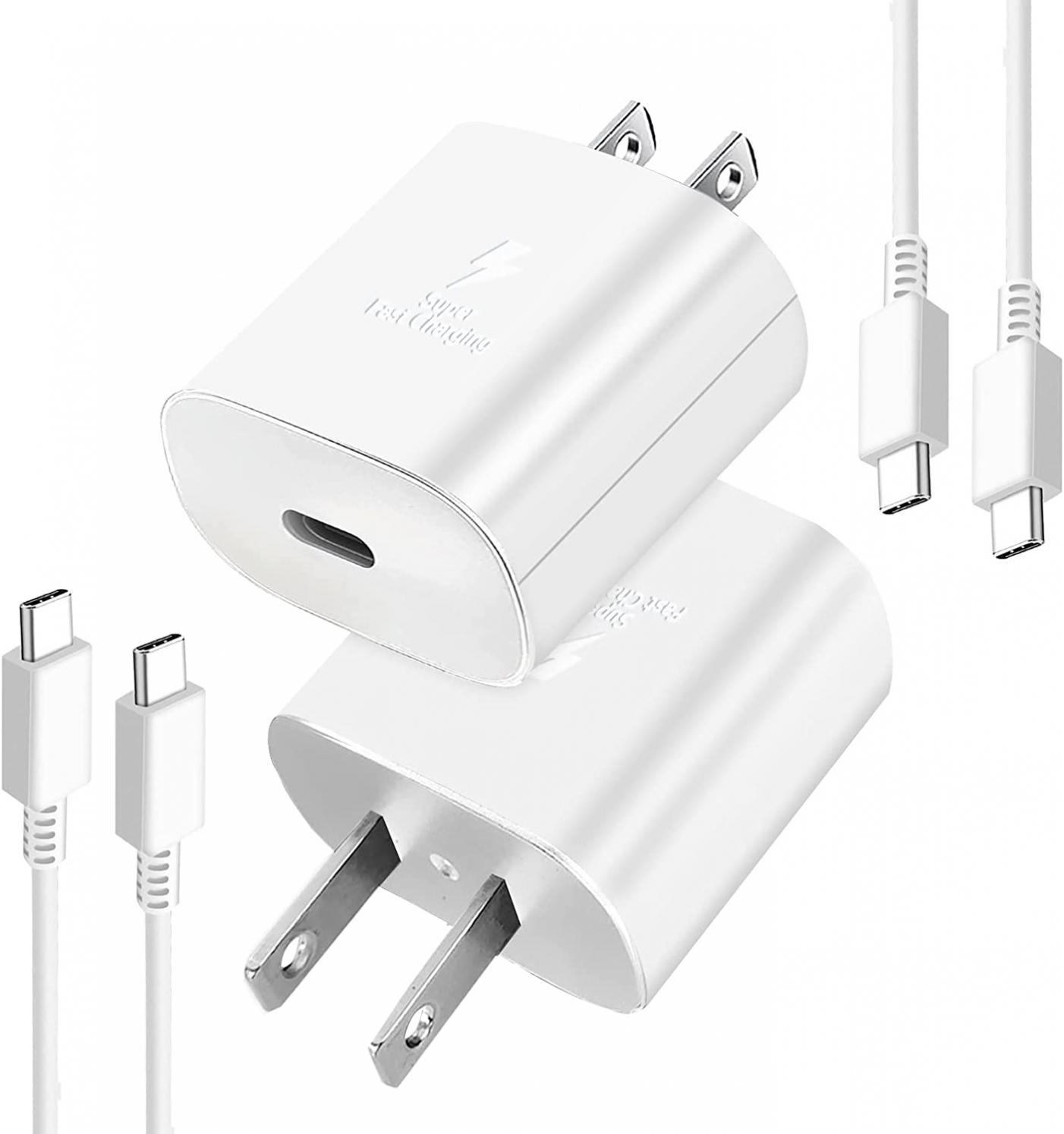 45W USB-C Super Fast Charging Wall Charger for Samsung Galaxy S22/S22 Ultra/S22+, Note 10/Note 10+/Note 20/S20/S21/S10/S9/S8, Galaxy Tab S7/S7+/S8/S8+/S8 Ultra，2 Pack