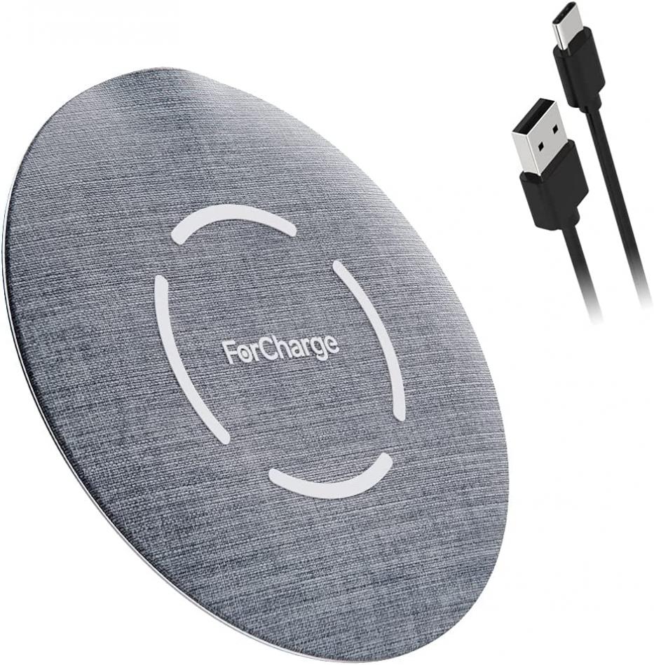 Flat Fabric Wireless Charger, 15W Super Slim Universal Wireless Charging Pad for iPhone 12/13/11/XR/X/8, Android Wireless Charger for Galaxy S21/S20 Ultra/S10/Note 10, Pixel 5/4 XL (No AC Adapter)