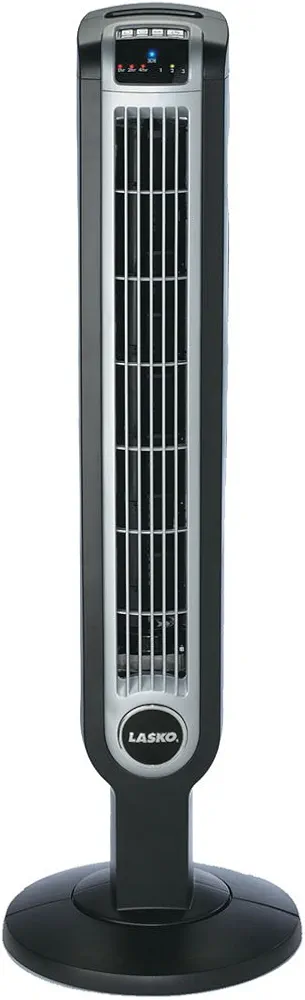 Lasko 2505 Portable Electric 36”Oscillating Tower Fan with Fresh Air Ionizer, Timer and Remote Control for Indoor, Bedroom and Home Office Use, 36 Inch, Black