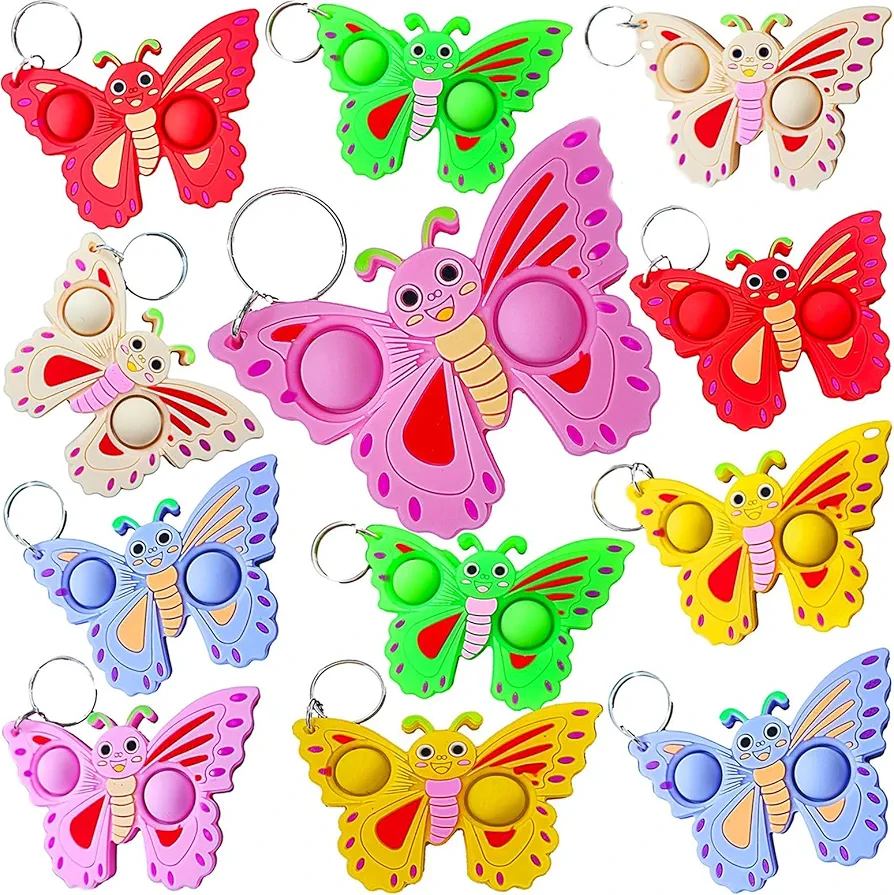 24 Packs Bulk Butterfly Narwhals fidgets Toys for Kids Children Classroom Students Gift Prize from Teacher,Butterfly Animal Birthday Party Favors