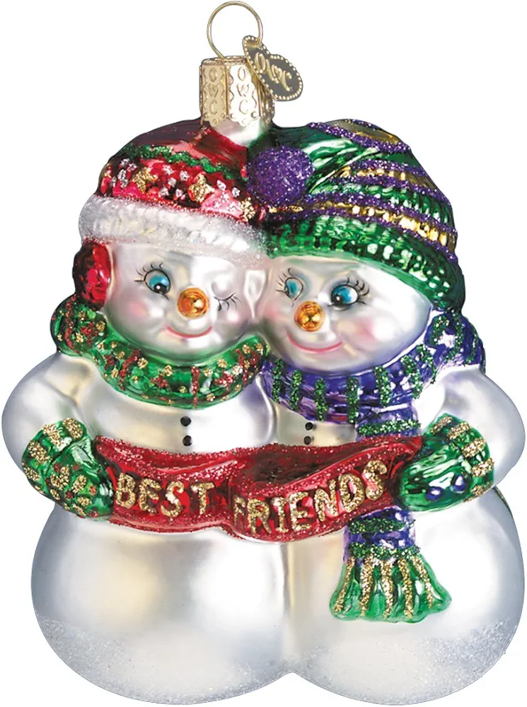 Old World Christmas Ornaments Best Friends Snowman Glass Blown Ornaments for Christmas Tree