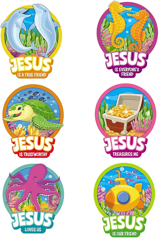 Fun Express Under The Sea VBS Classroom Wall Cutouts - 6 Piece, Vacation Bible School 2024