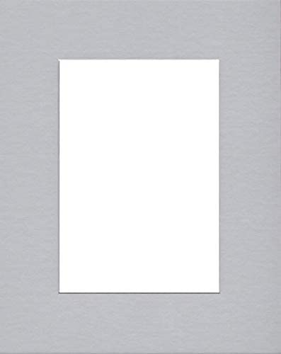 Pack of (5) 18x24 Acid Free White Core Picture Mats Cut for 13x19 Pictures in Nantucket Grey