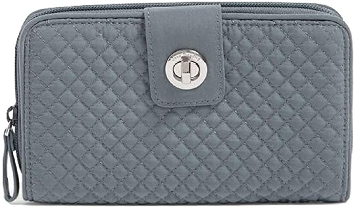 Vera Bradley Iconic RFID Turnlock Wallet in Charcoal Microfiber