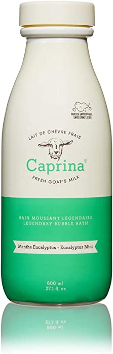 Caprina by Canus, Bubble Bath, Eucalyptus Mint, 27.1 oz, Pack of 4, with Fresh Canadian Goat Milk