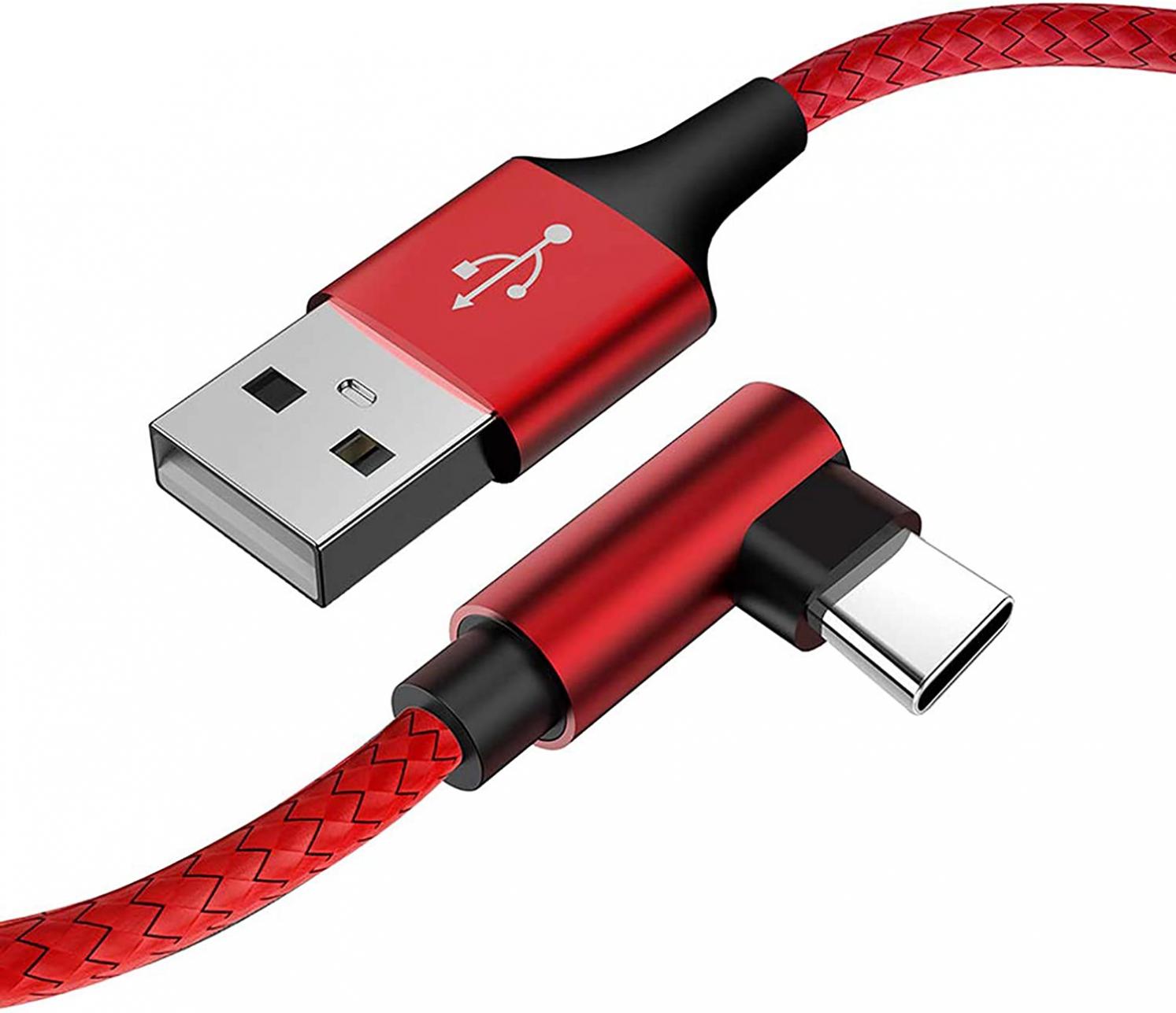 [3 Pack] Galaxy S21 Charger YWXTW Type C USB Cable 10FT [Case Friendly] 90 Degree Durable Fast Charging Cable for Galaxy S21 Ultra S20 FE A52 A72 A51 A71 A11, Note 20 Ultra, LG Velvet/Wing (Red 10FT)