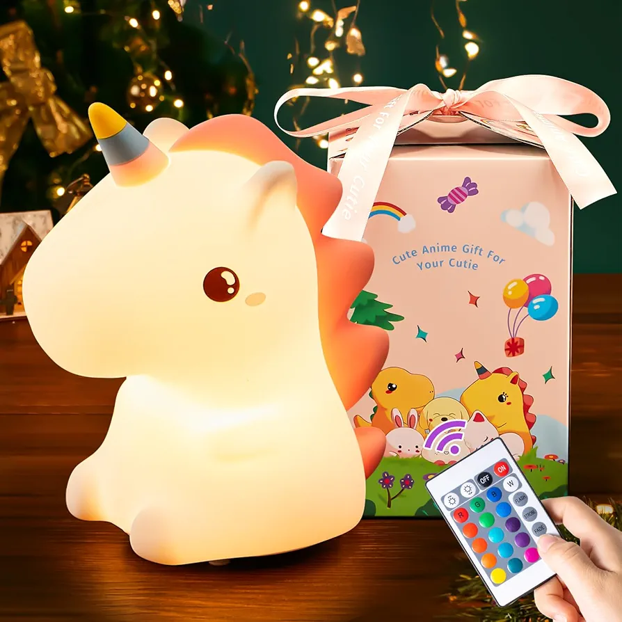 【GIFTS PACKAGE】Unicorns Gifts for Girls Unicorn Night Lights, 16 Colors & Remote Control Baby Night Light Lmap, Rechargeable Cute Lamp for Bedrooms,Cute Unicorn Gifts for Kids Gifts Teen Girl Gifts