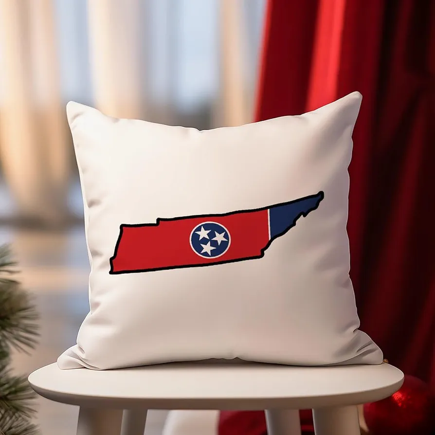 Throw Pillowcase Tennessee State Pillow Case Location Decorative Pillow Home Cotton Linen 16x16in City State State Location Throw Pillow Cover for Couch Sofa Living Room Decor