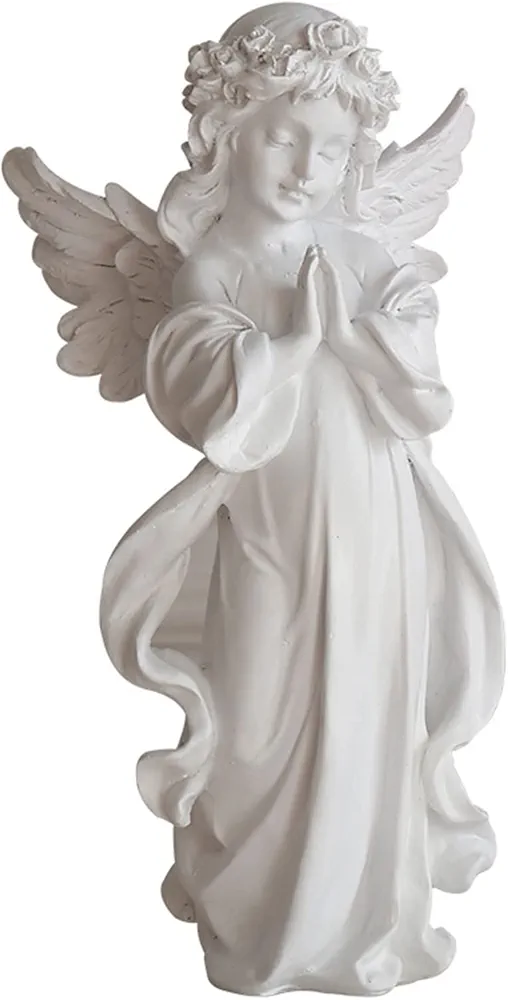 Ornaments Resin Character Blessing Sculpture Ornaments Devout Prayer Angel Statue Ornament Living Room Bedroom Office Desktop Decor Desktop Decorations(C)