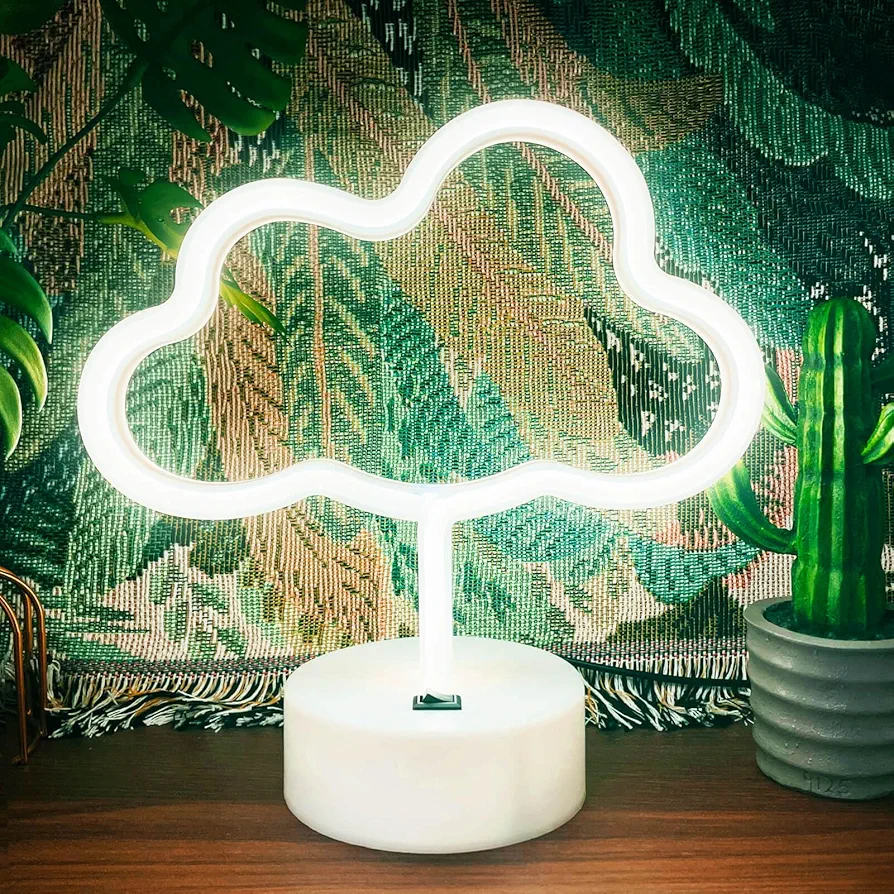 Cloud Neon Signs Cloud Lights for Bedroom, White Led Cloud Light Room Decor, USB/Battery Powered Cloud Neon Light, Aesthetic Neon Cloud Sign Lamp for Kids Teen Adult Birthday Party Christmas