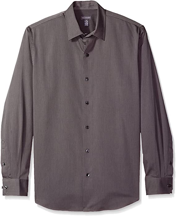 Van Heusen Men's Sateen Stripe Long Sleeve Button Down