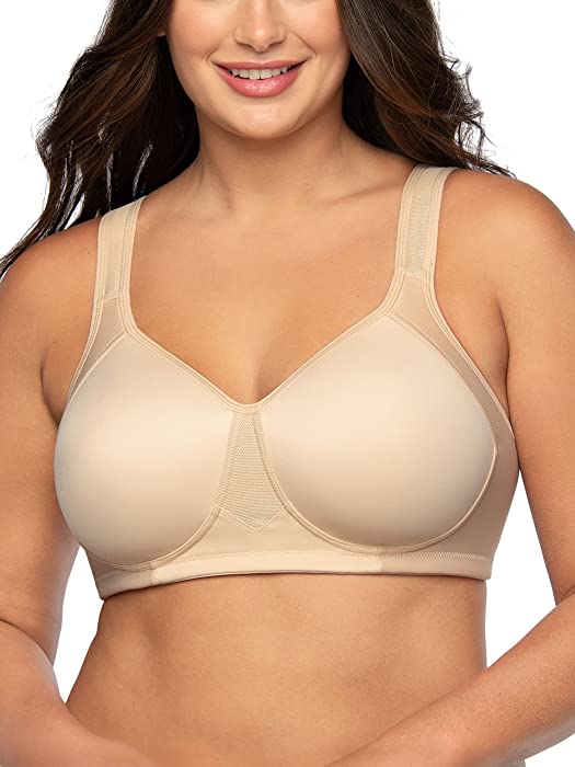 Vanity Fair Women's Wireless Medium Impact Plus Size Padded Sports Bra (36C-44DDD)