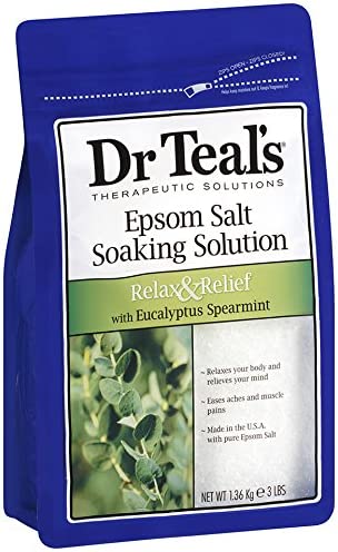 Dr. Teal's Epsom Salt Soaking Solution, Eucalyptus Spearmint, 48 Ounce (Pack of 4)