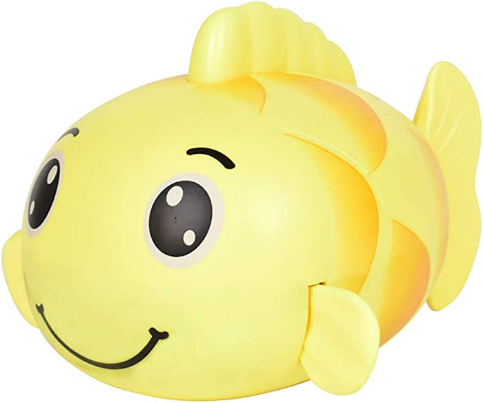 NEXTAKE Kids Bath Toy Wind-up Swimming Carp Floating Water Toy Cute Little Carp Clockwork Fish Bathtub Toy for Toddlers (Yellow)