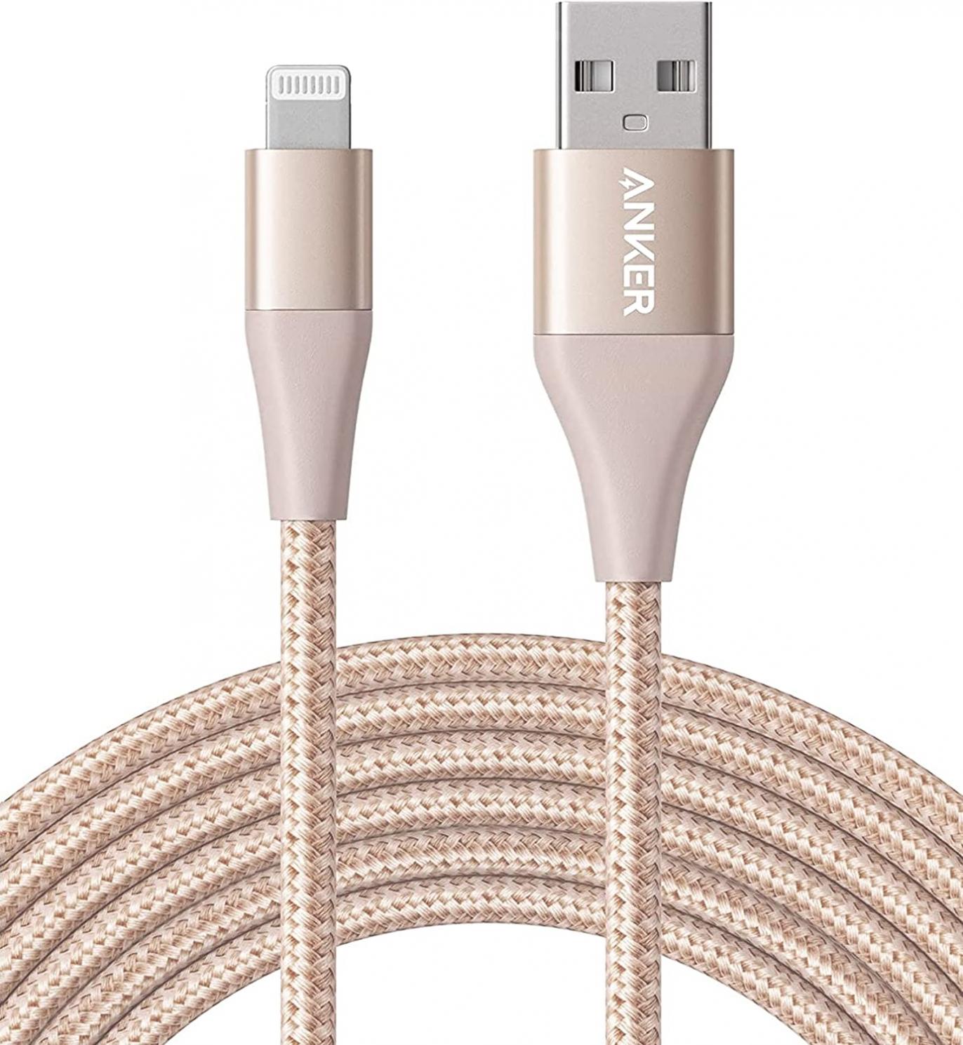 Anker iPhone Charger Cable 10 foot, PowerLine+ II Lightning Cable, (10 ft MFi Certified) Extra Long iPhone Charging Cord Compatible with iPhone SE 11 Pro Max Xs MAX XR X 8 7 6S, iPad 8 and More (Gold)