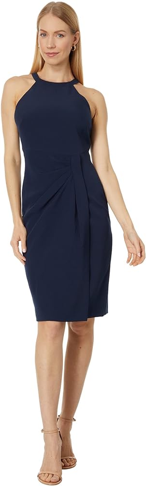 Vince Camuto Side Tuck Halter Bodycon Dress in Stretch Crepe