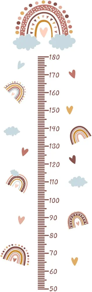 Rainbow Growth Chart For Kid Wall Stickers Measure Height Ruler Nurserys Room Decorations For Bedroom Kindergarten Home