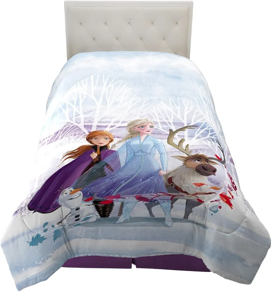 Franco Disney's Frozen 2 Kids Bedding Super Soft Microfiber Reversible Comforter, Twin, (Officially Licensed Product)